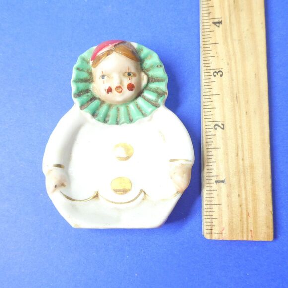 Clown Teabag Spoon Rest Vintage Japan Porcelain MCM - Picture 3 of 6